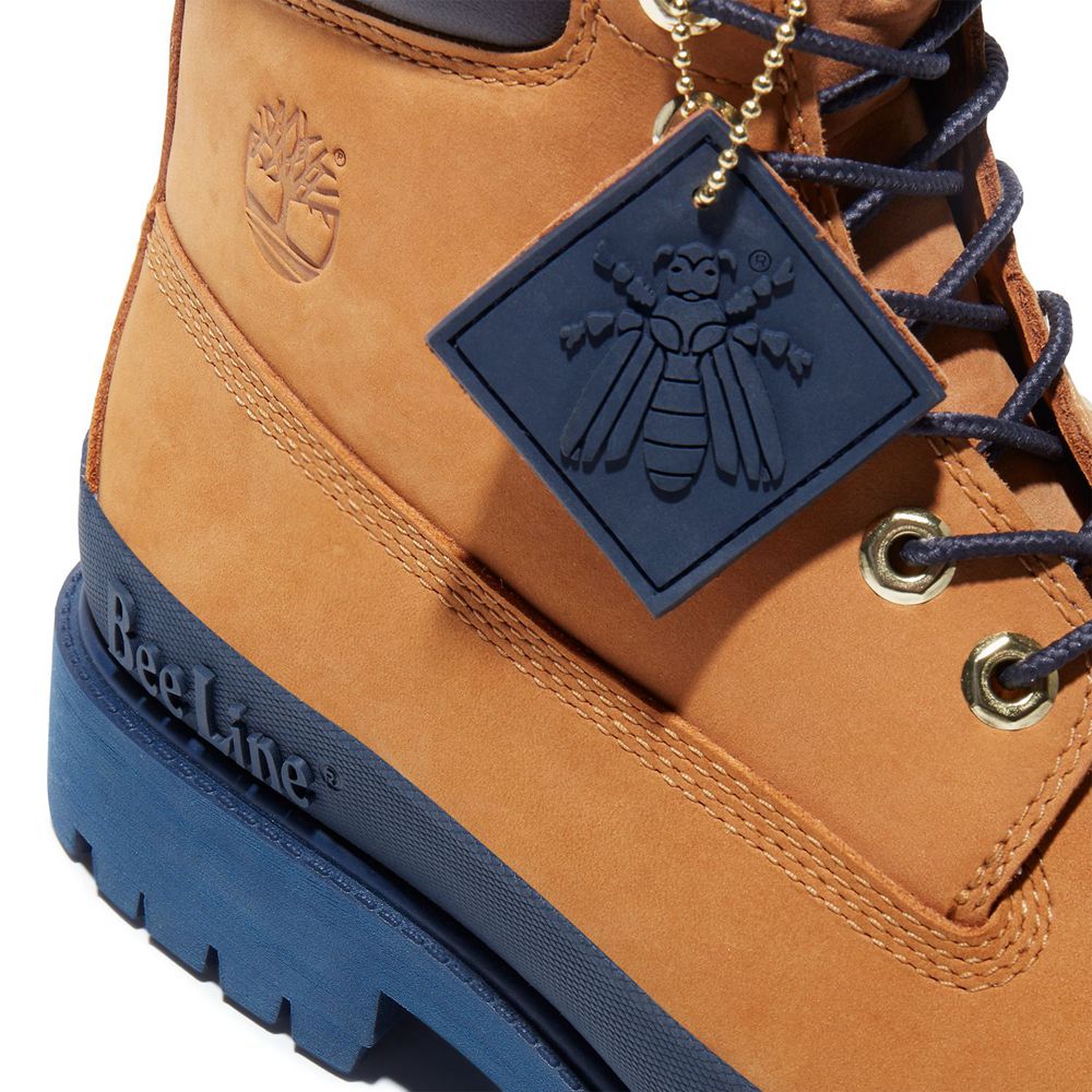 Bototos Timberland Hombre 6-Inch Bee Line X Waterproof Rubber Toe Marrones/Azul Marino - Chile SCG-3